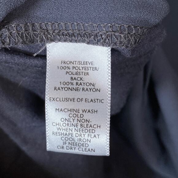 Loft Women Blouse Purple Gray Cold Shoulder Crew Neck Tie Bell Sleeve Large - Picture 7 of 14